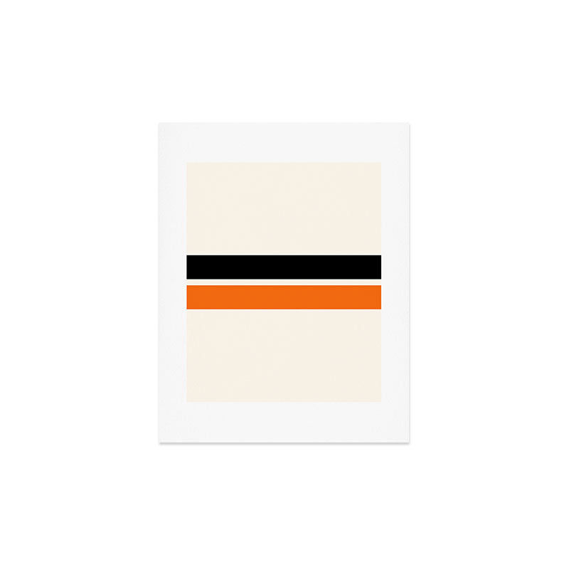 2 Stripes Black Orange Art Print