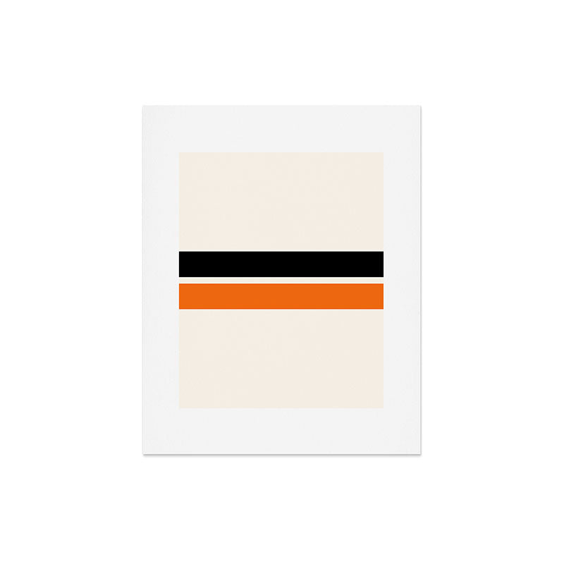2 Stripes Black Orange Art Print