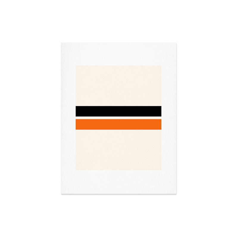2 Stripes Black Orange Art Print