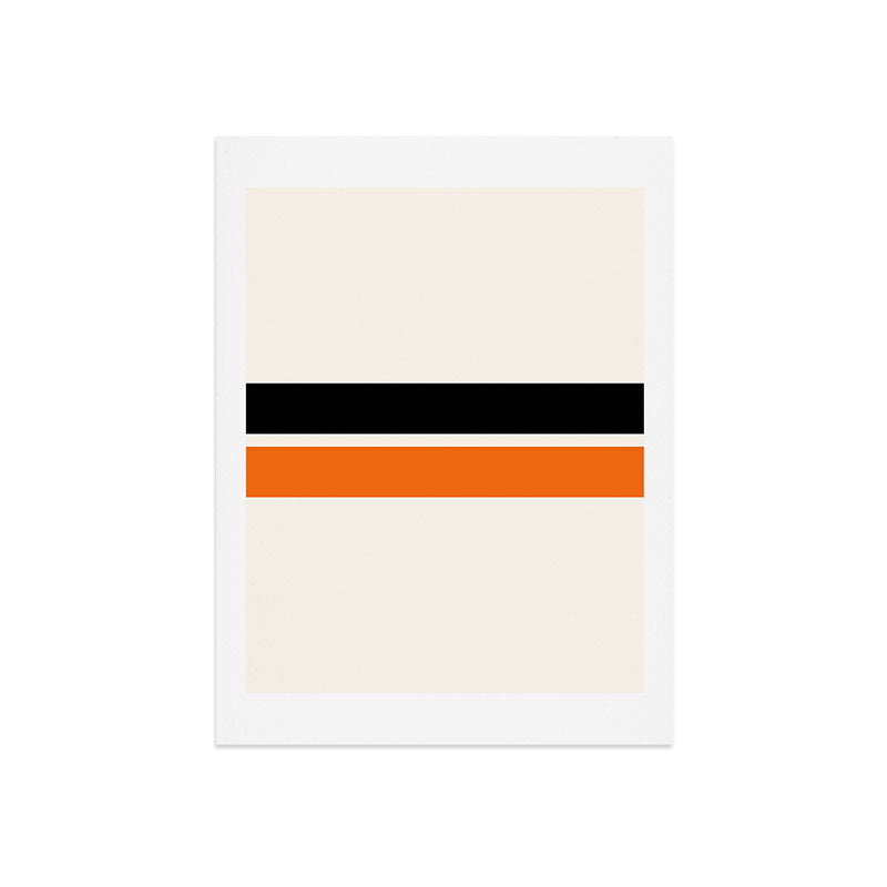 2 Stripes Black Orange Art Print
