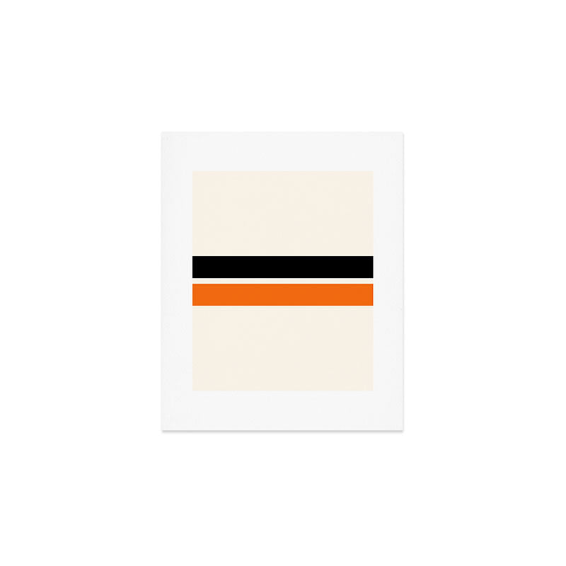 2 Stripes Black Orange Art Print