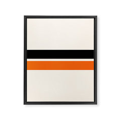 2 Stripes Black Orange Framed Canvas Print