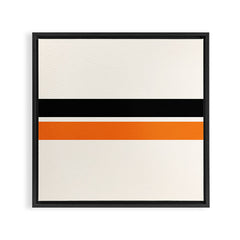 2 Stripes Black Orange Framed Canvas Print