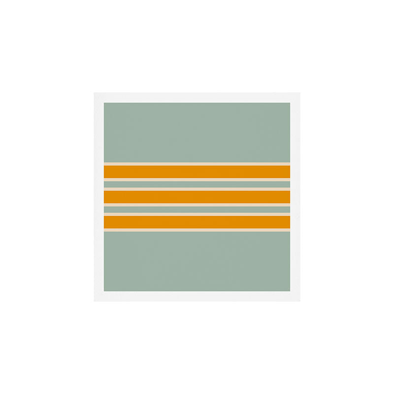 70s Style Mint Orange White Retro Stripes Pomona Art Print