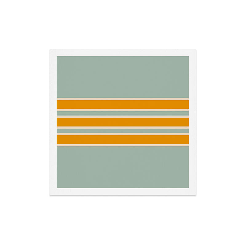 70s Style Mint Orange White Retro Stripes Pomona Art Print