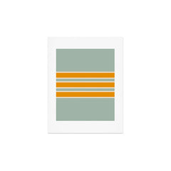 70s Style Mint Orange White Retro Stripes Pomona Art Print