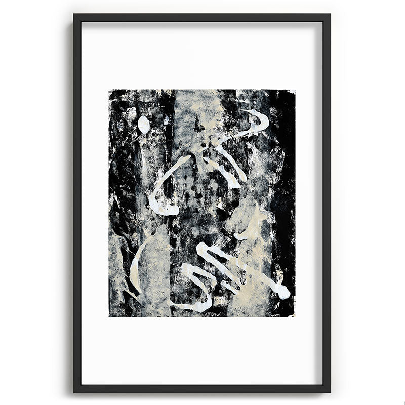 003: a vibrant abstract design in black and white by Alyssa Hamilton Art  Framed Art Print