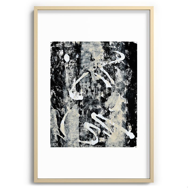 003: a vibrant abstract design in black and white by Alyssa Hamilton Art  Framed Art Print