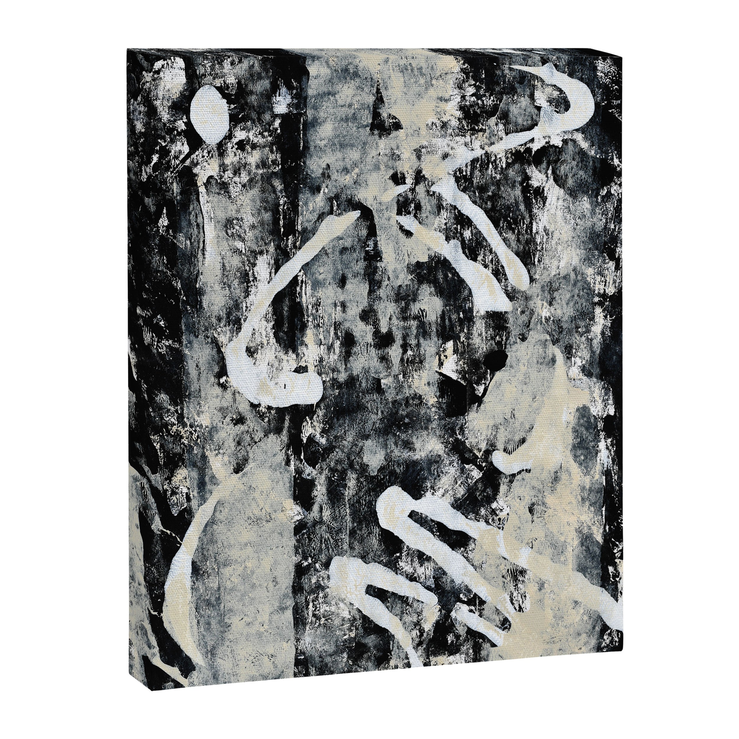 003: a vibrant abstract design in black and white by Alyssa Hamilton Art  Canvas Print