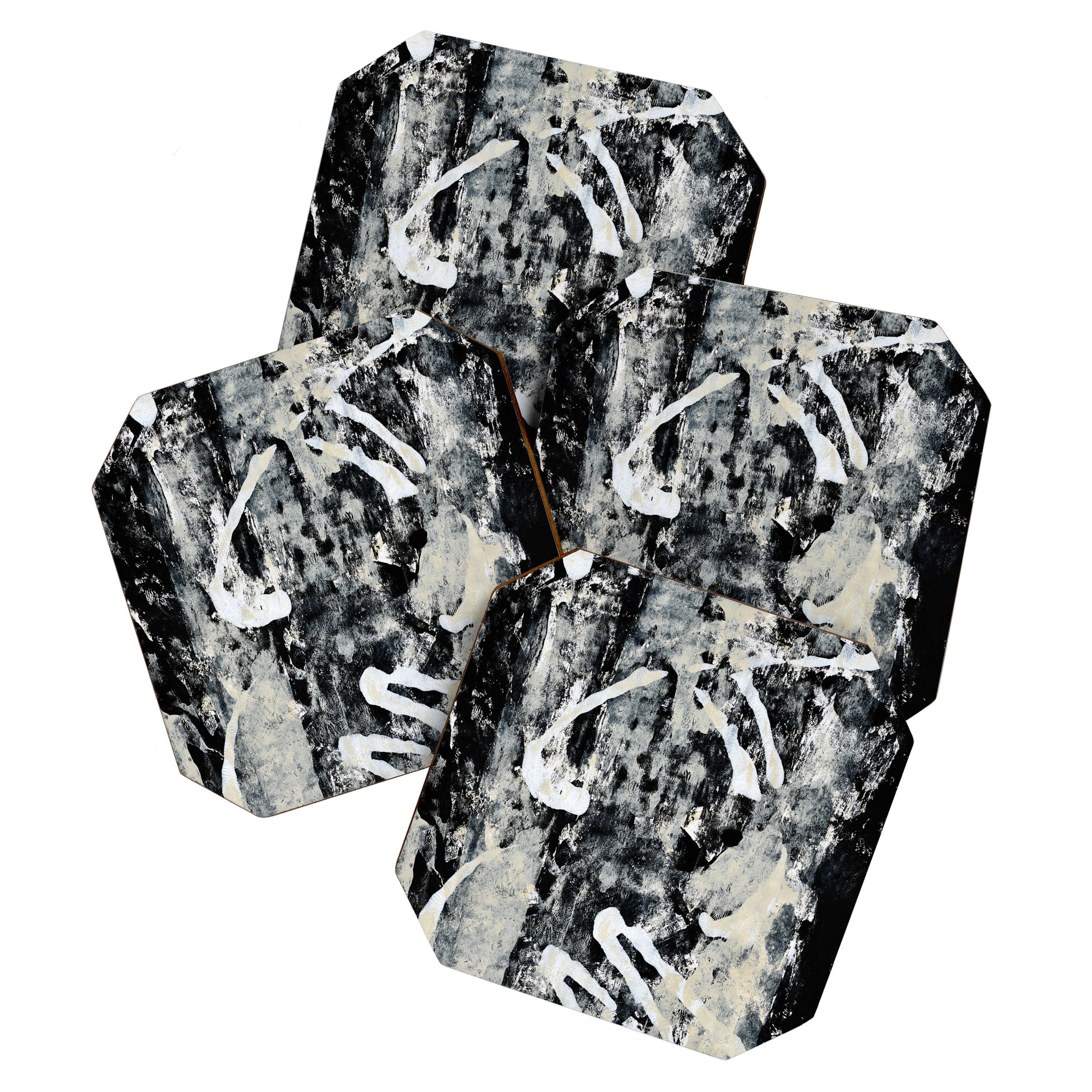 003: a vibrant abstract design in black and white by Alyssa Hamilton Art  Coaster