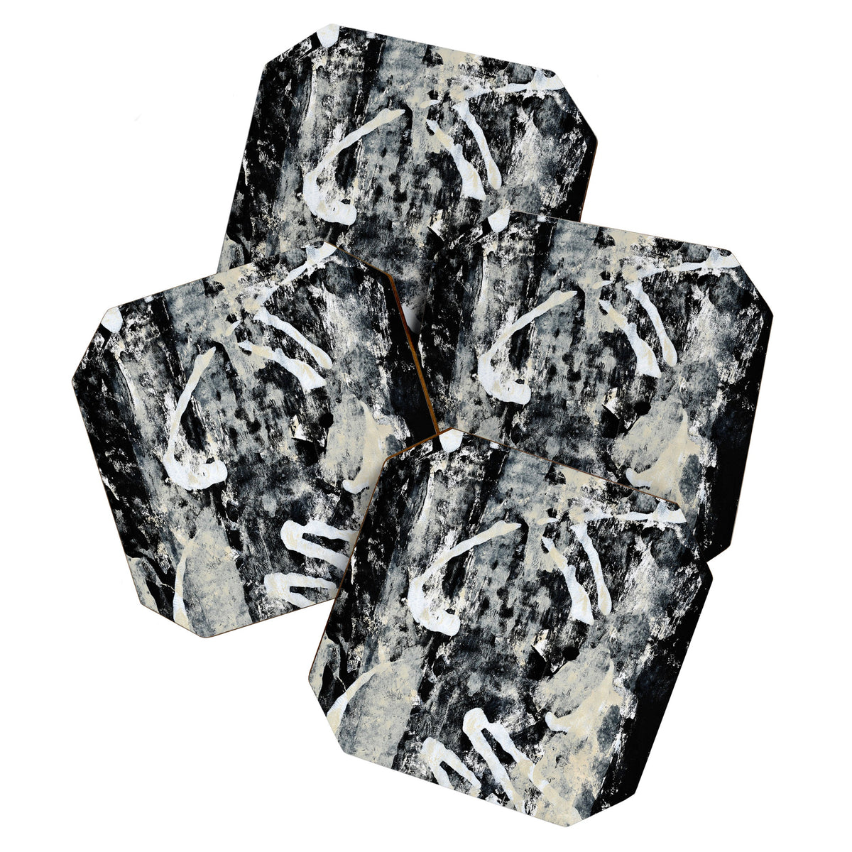 003: a vibrant abstract design in black and white by Alyssa Hamilton Art  Coaster
