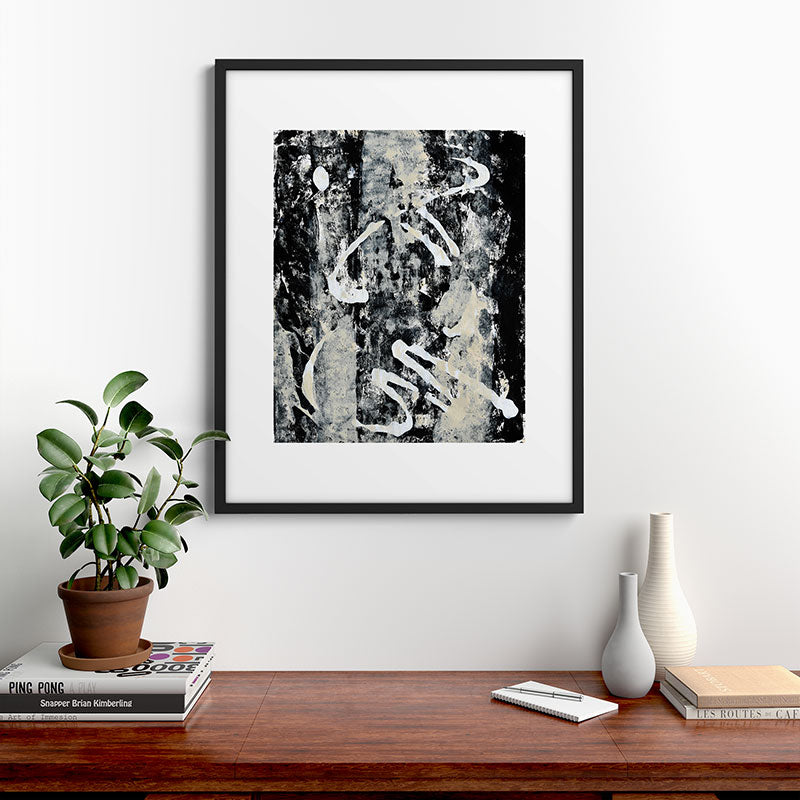 003: a vibrant abstract design in black and white by Alyssa Hamilton Art  Framed Art Print