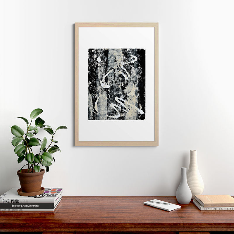 003: a vibrant abstract design in black and white by Alyssa Hamilton Art  Framed Art Print