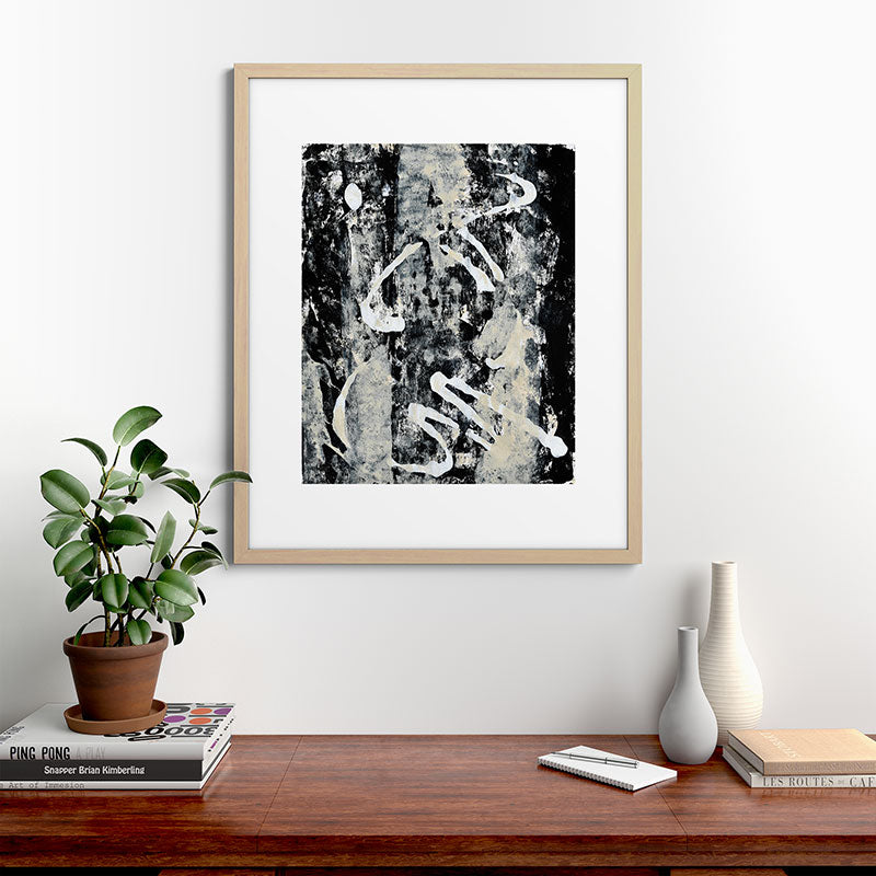 003: a vibrant abstract design in black and white by Alyssa Hamilton Art  Framed Art Print