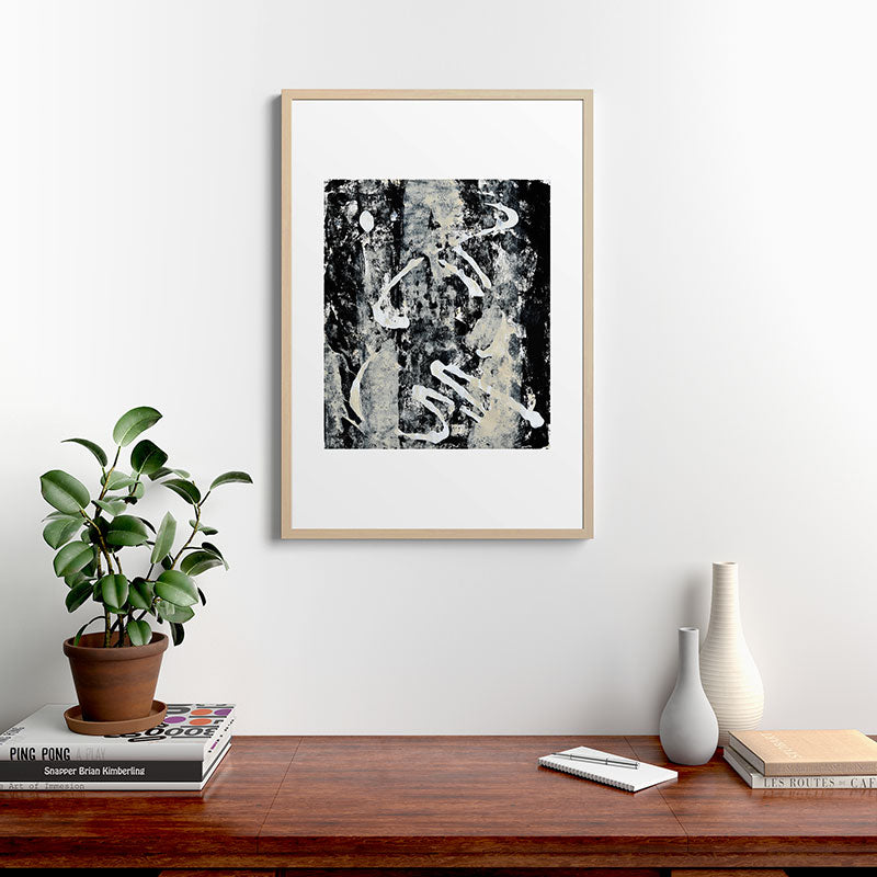 003: a vibrant abstract design in black and white by Alyssa Hamilton Art  Framed Art Print