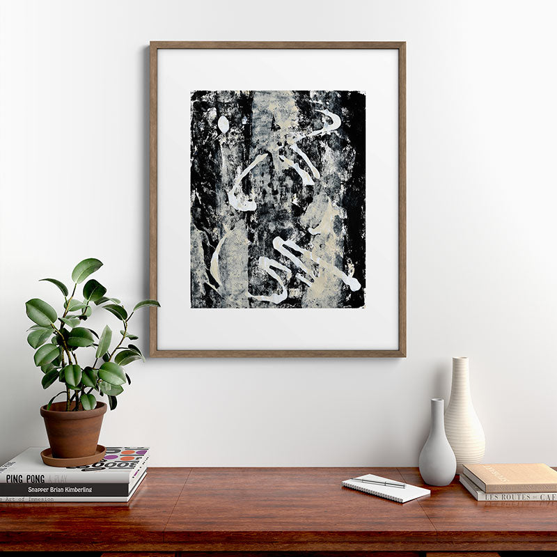 003: a vibrant abstract design in black and white by Alyssa Hamilton Art  Framed Art Print