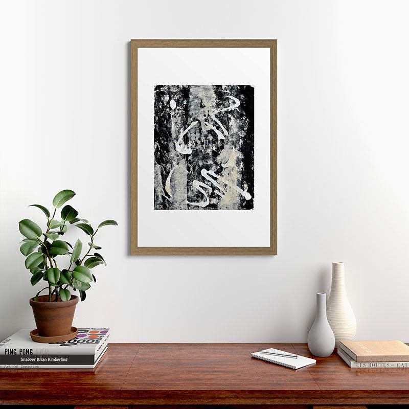 003: a vibrant abstract design in black and white by Alyssa Hamilton Art  Framed Art Print