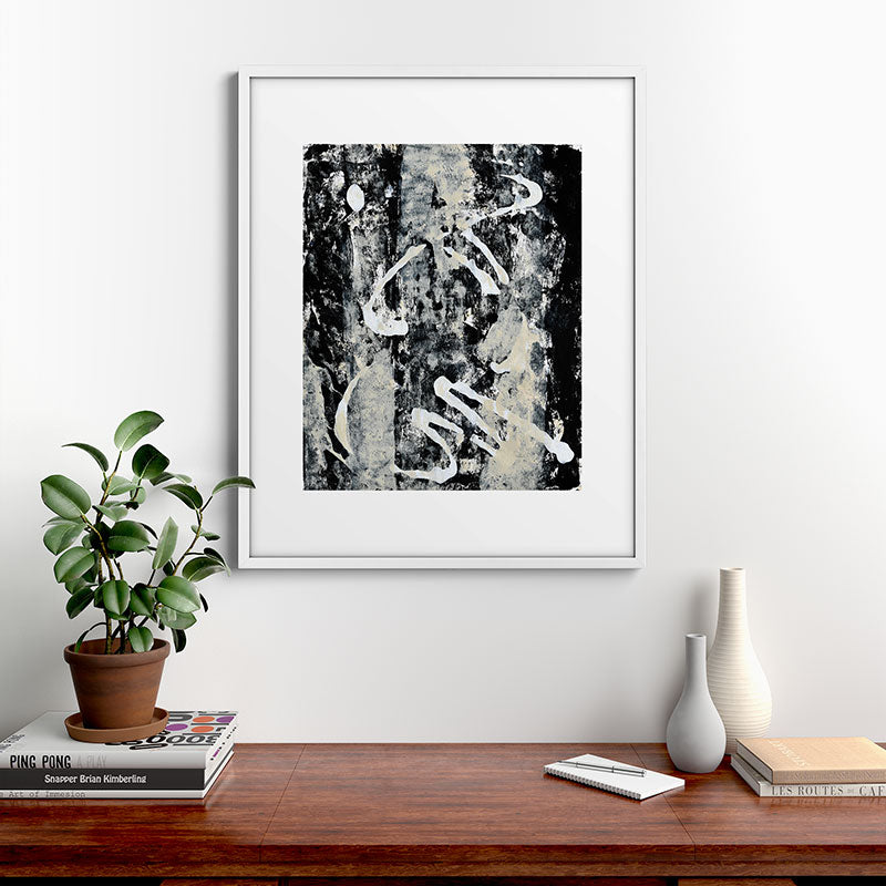 003: a vibrant abstract design in black and white by Alyssa Hamilton Art  Framed Art Print