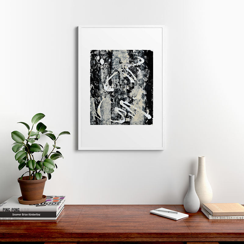 003: a vibrant abstract design in black and white by Alyssa Hamilton Art  Framed Art Print