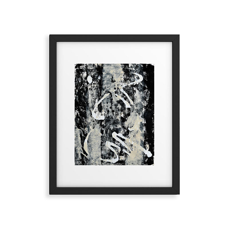 003: a vibrant abstract design in black and white by Alyssa Hamilton Art  Framed Art Print