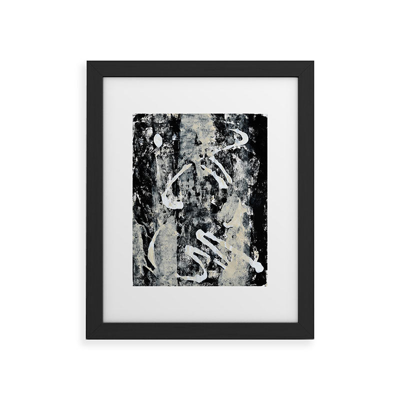 003: a vibrant abstract design in black and white by Alyssa Hamilton Art  Framed Art Print