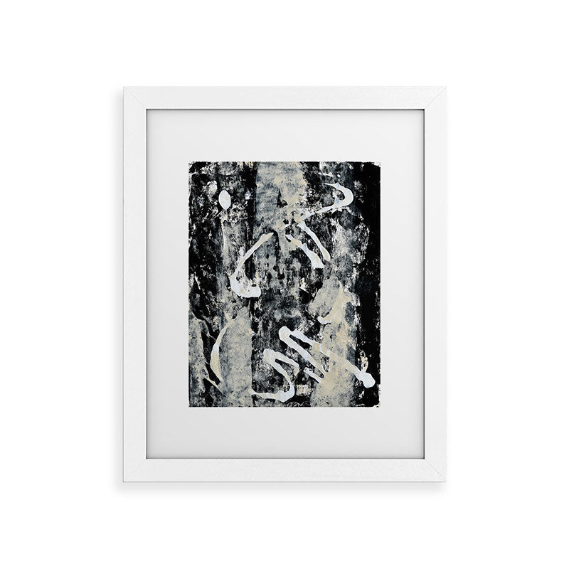 003: a vibrant abstract design in black and white by Alyssa Hamilton Art  Framed Art Print