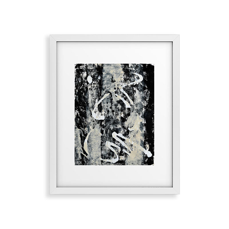 003: a vibrant abstract design in black and white by Alyssa Hamilton Art  Framed Art Print