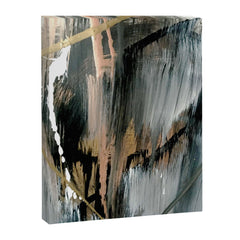 01025: a neutral abstract in gold, black, and white Canvas Print