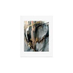 01025: a neutral abstract in gold, black, and white Art Print