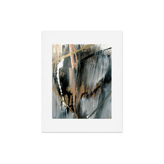 01025: a neutral abstract in gold, black, and white Art Print