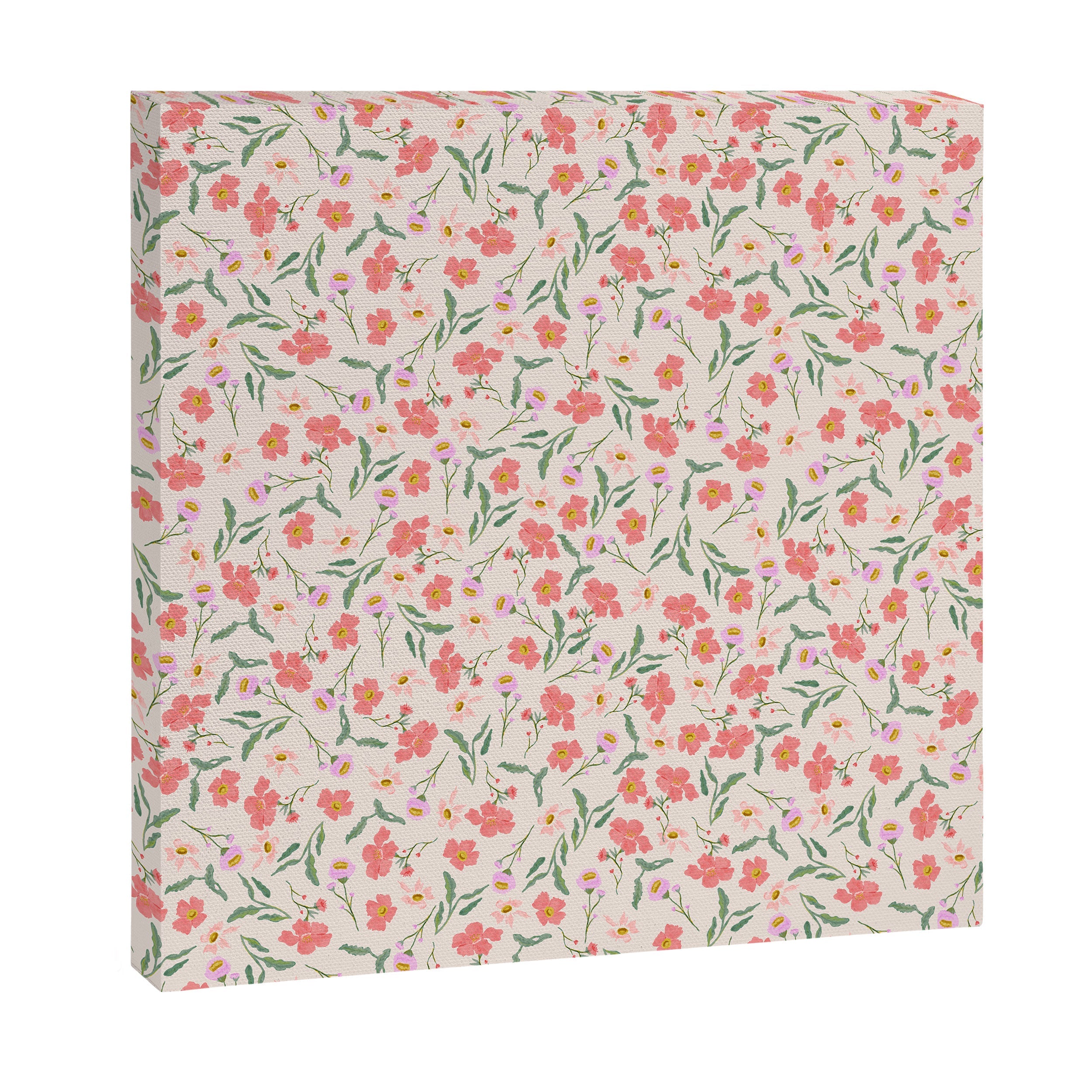 A breath of fresh air - A seamless floral pattern in pinks and reds Canvas Print