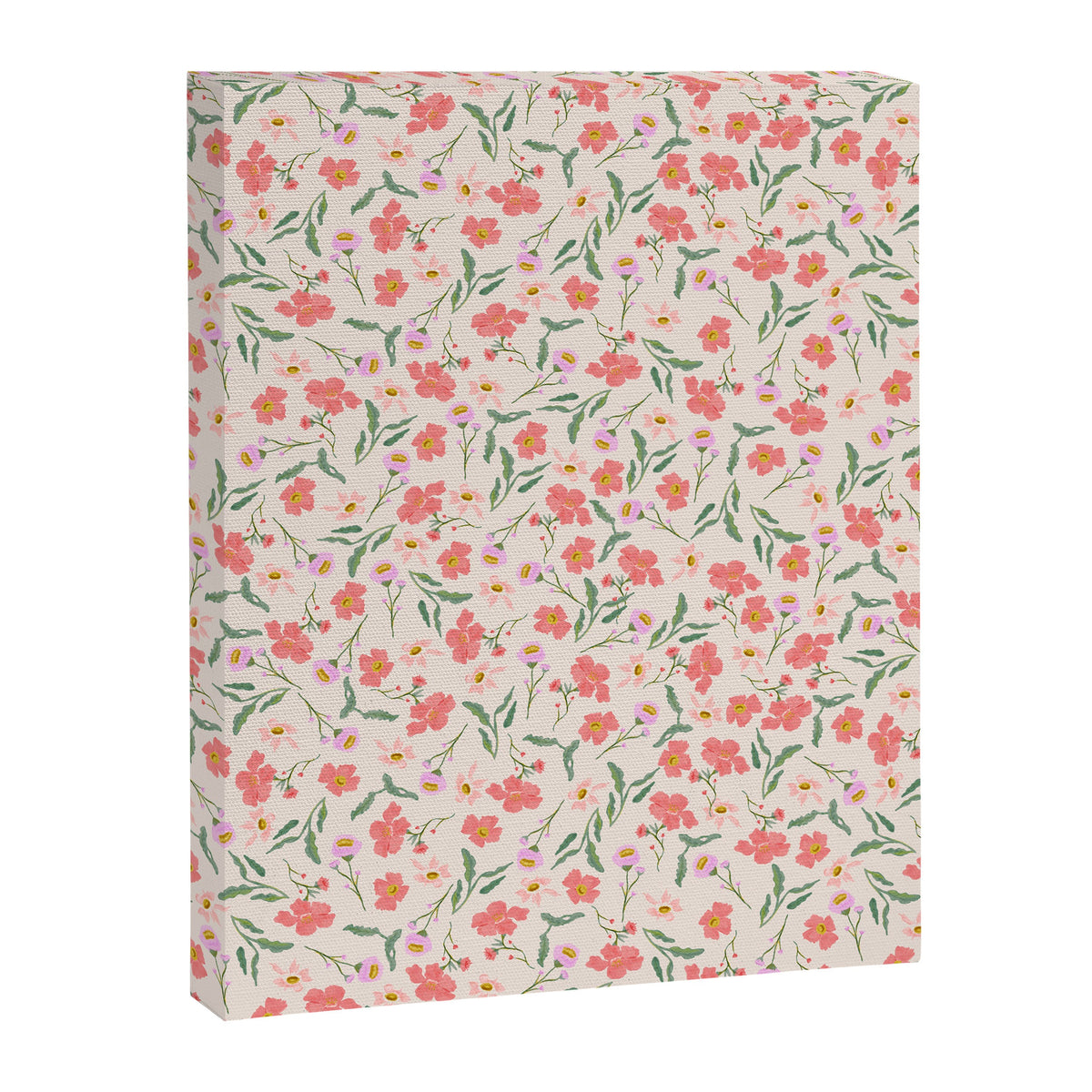 A breath of fresh air - A seamless floral pattern in pinks and reds Canvas Print