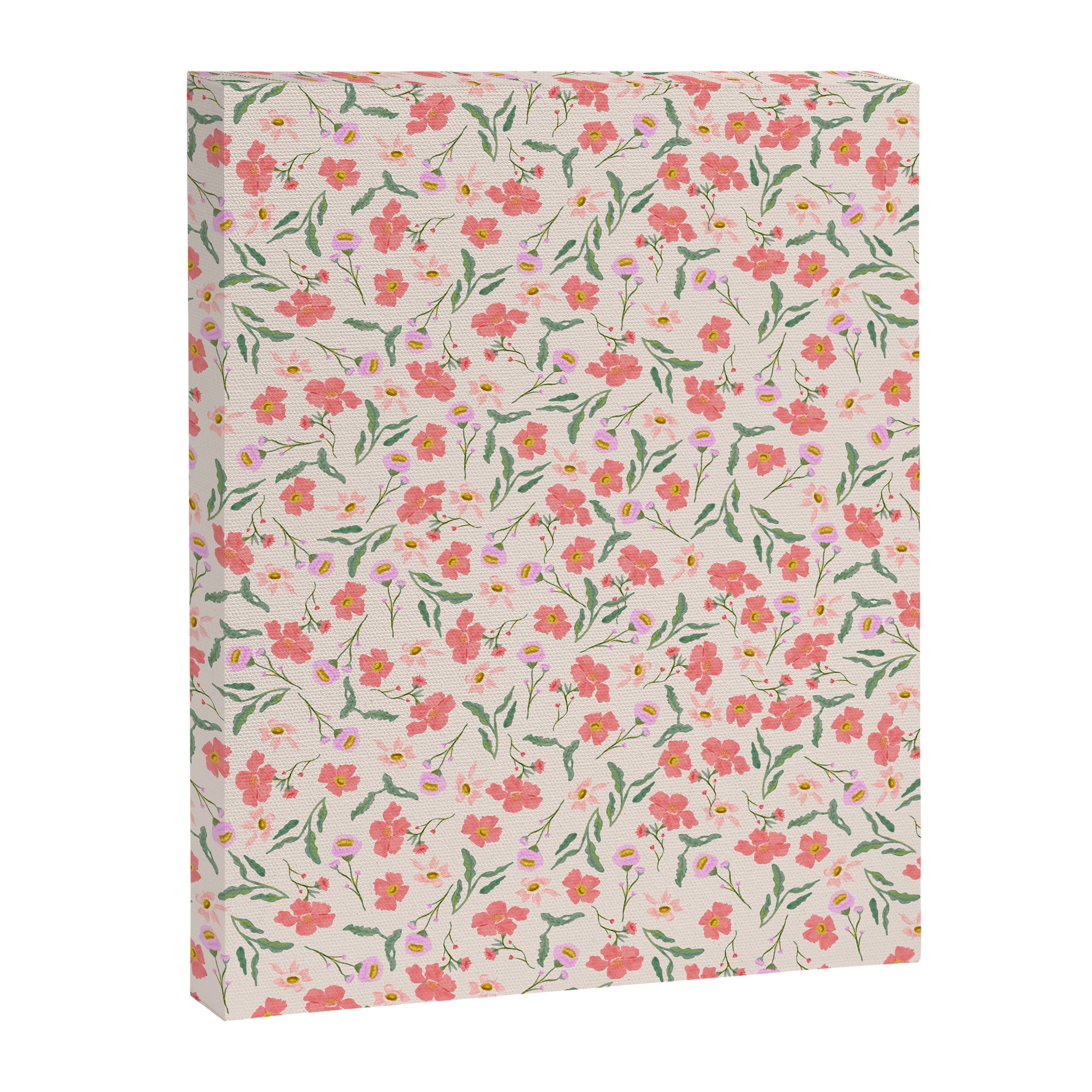 A breath of fresh air - A seamless floral pattern in pinks and reds Canvas Print