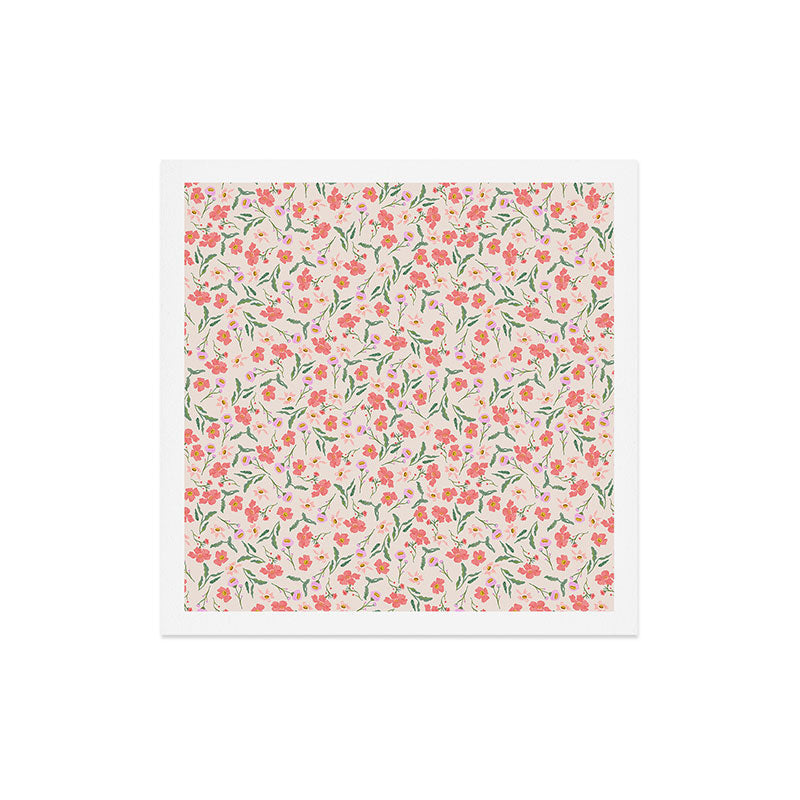 A breath of fresh air - A seamless floral pattern in pinks and reds Art Print
