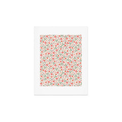 A breath of fresh air - A seamless floral pattern in pinks and reds Art Print