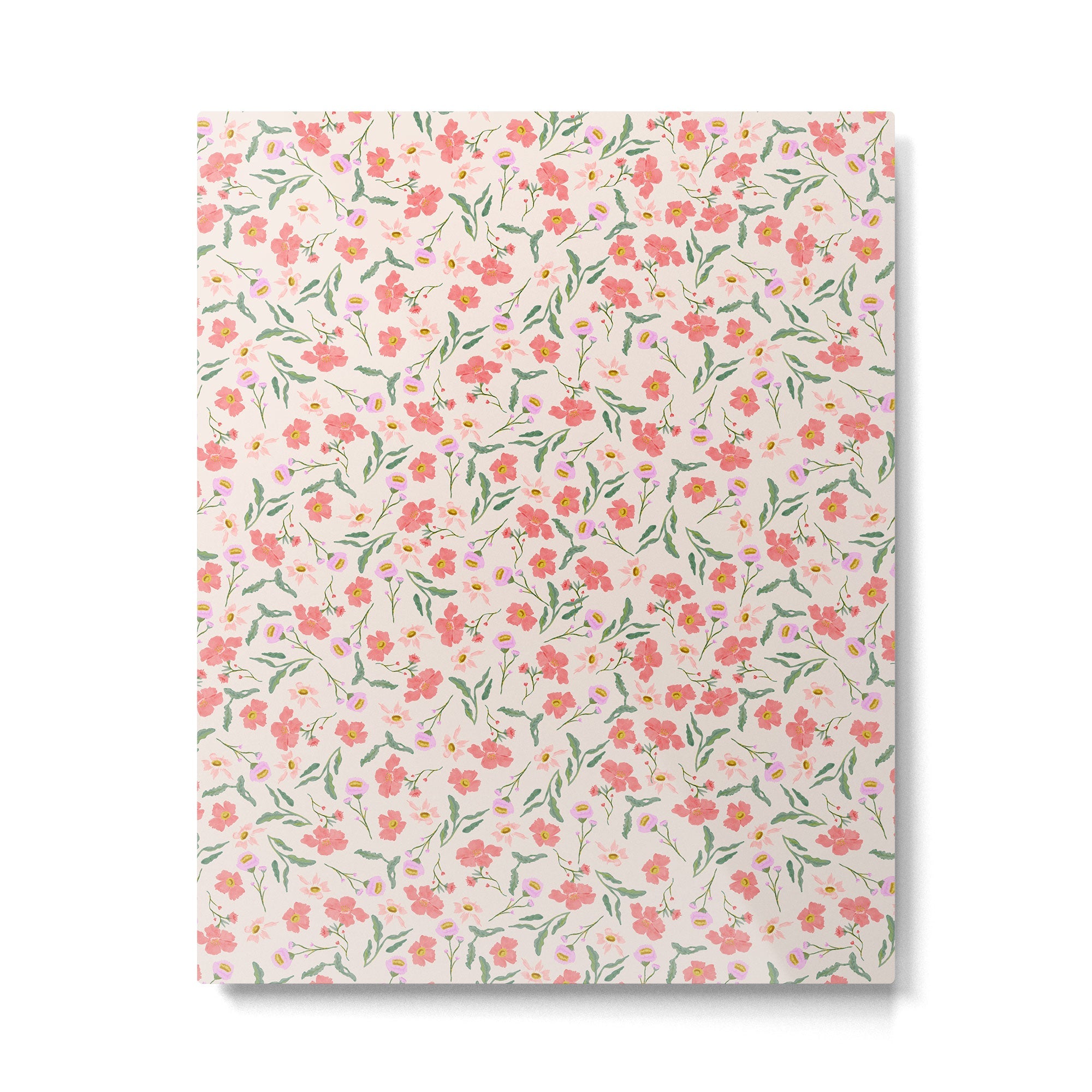 A breath of fresh air - A seamless floral pattern in pinks and reds Metal Print