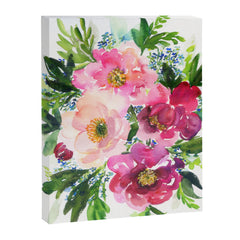 5 pink peonies in watercolor Canvas Print