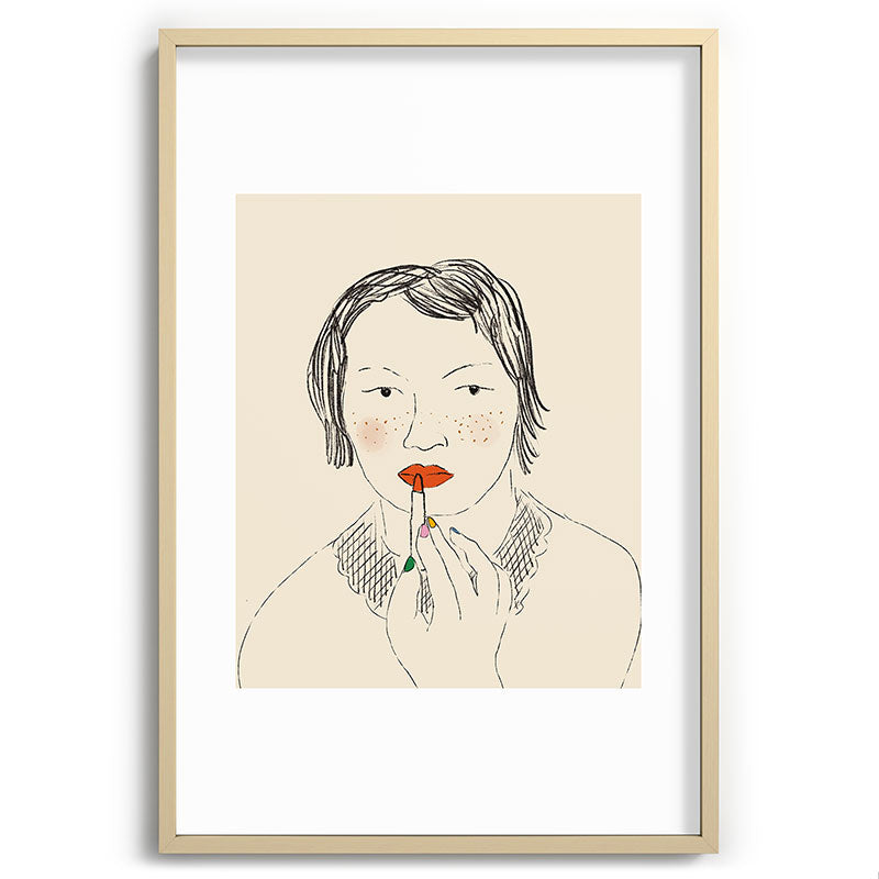 A Bold Lip Framed Art Print