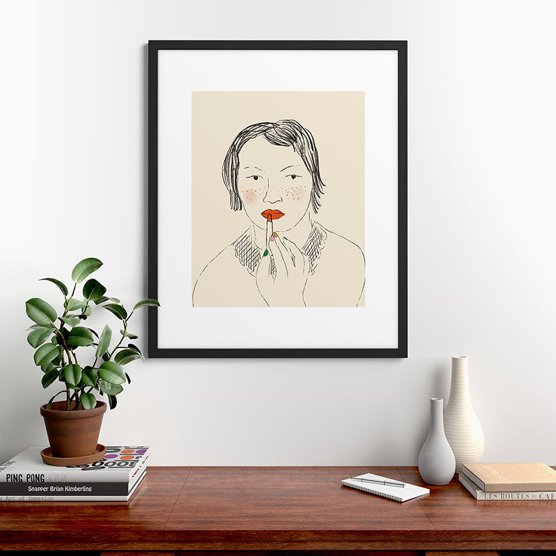 A Bold Lip Framed Art Print