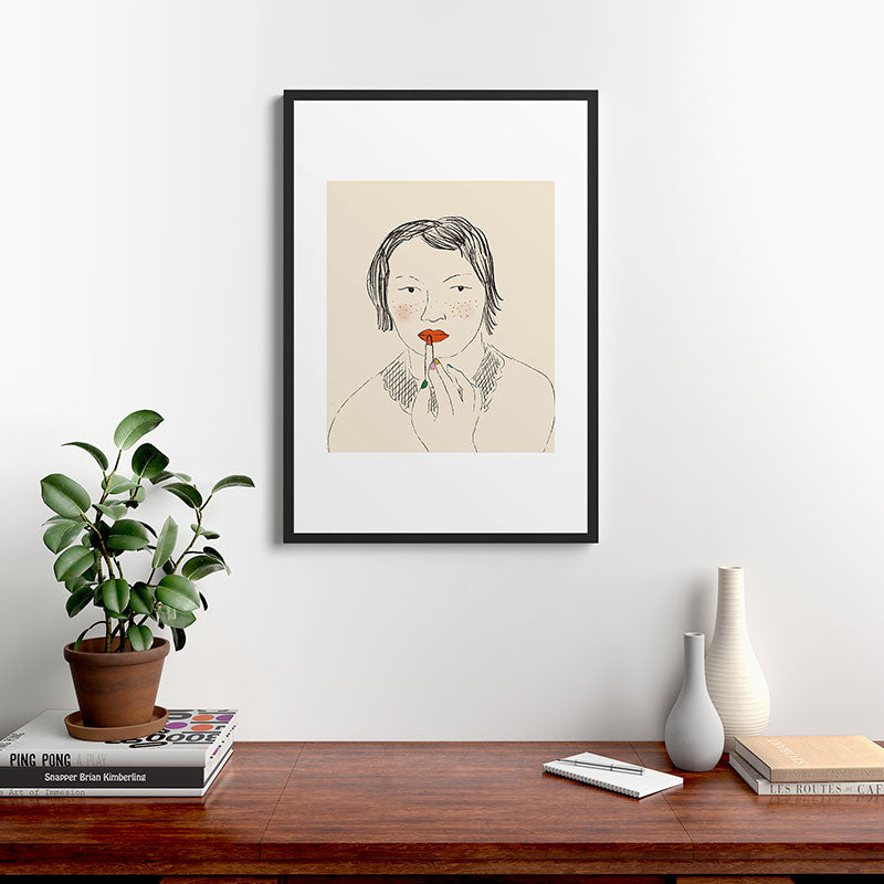 A Bold Lip Framed Art Print