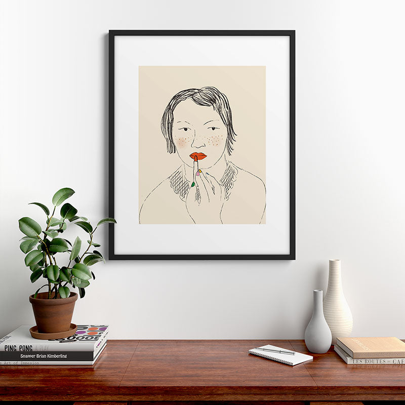 A Bold Lip Framed Art Print