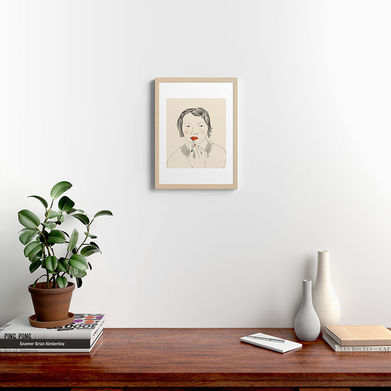 A Bold Lip Framed Art Print