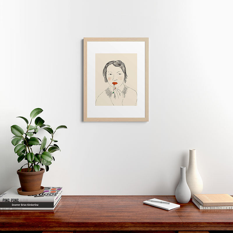 A Bold Lip Framed Art Print