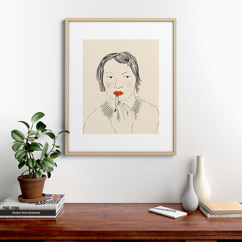 A Bold Lip Framed Art Print