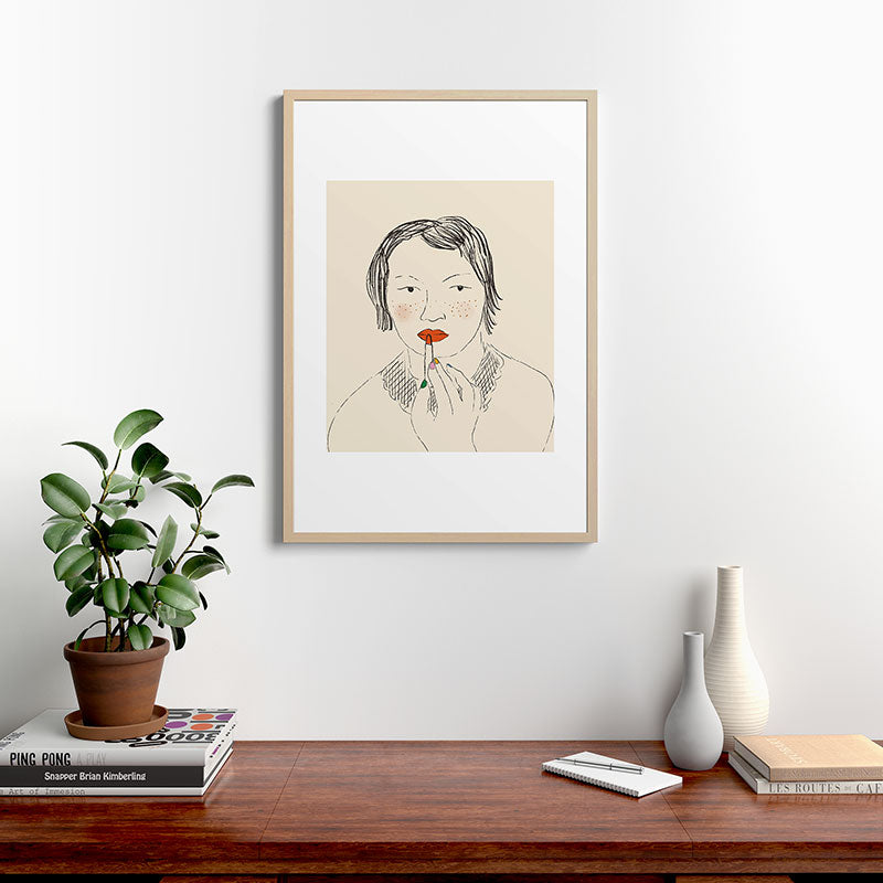 A Bold Lip Framed Art Print