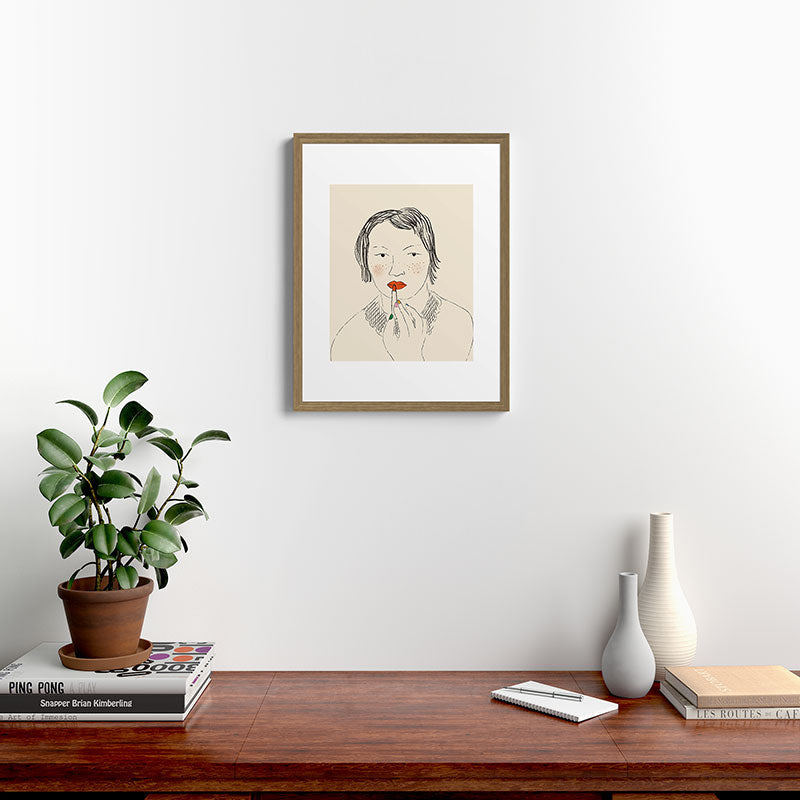 A Bold Lip Framed Art Print