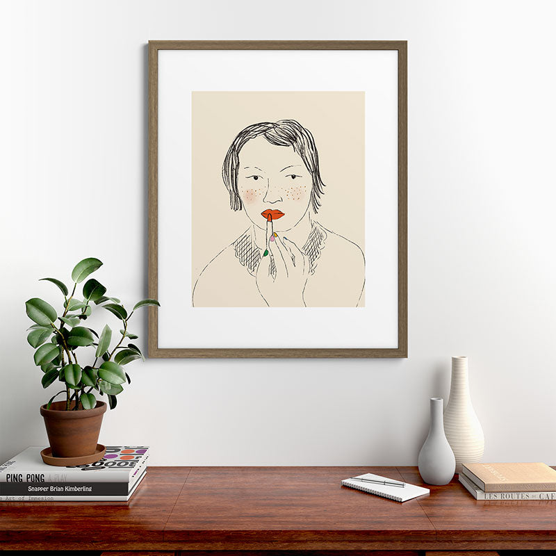 A Bold Lip Framed Art Print