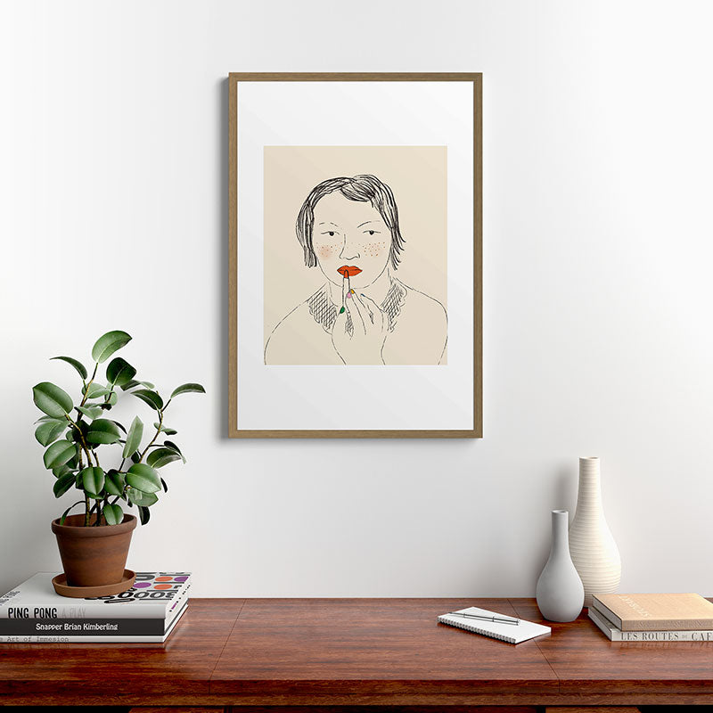 A Bold Lip Framed Art Print