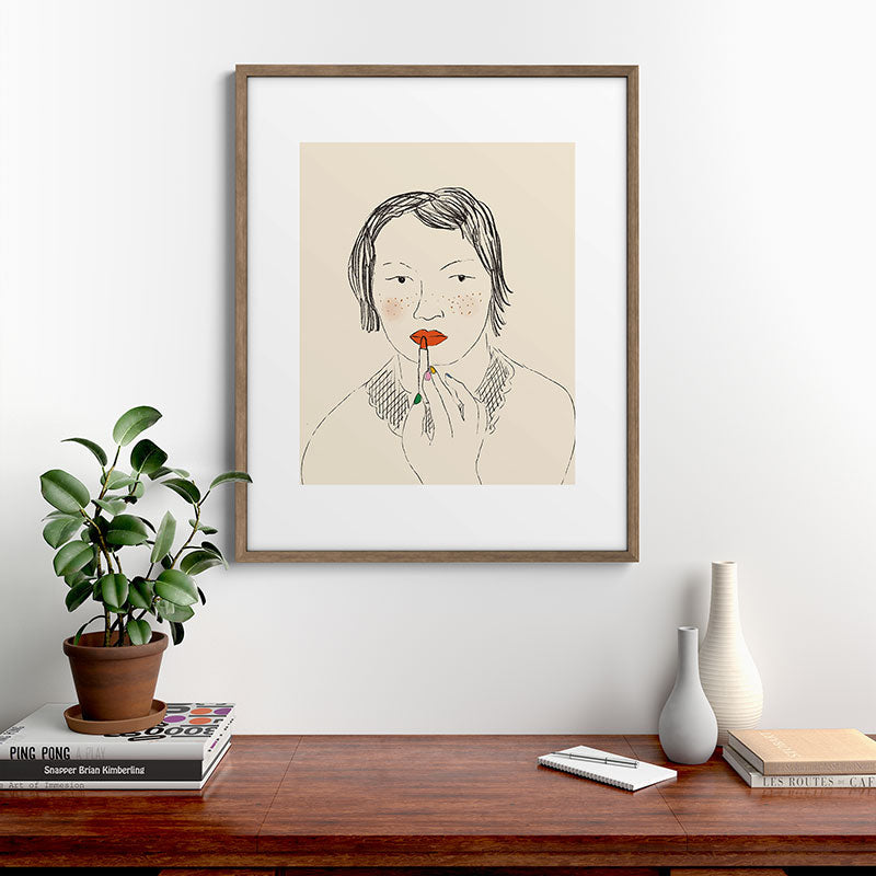 A Bold Lip Framed Art Print
