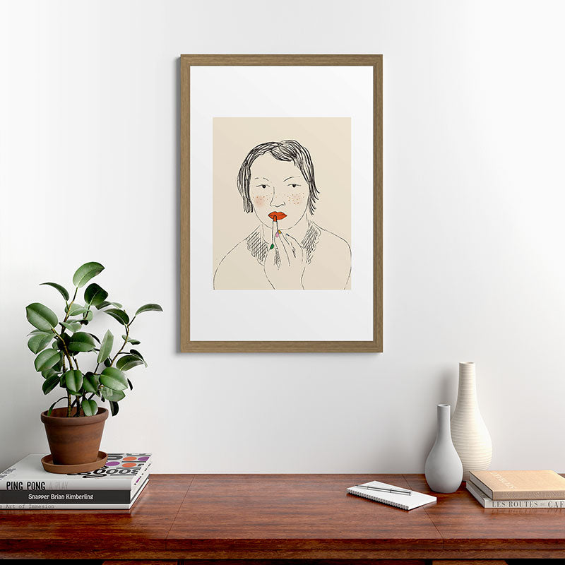 A Bold Lip Framed Art Print